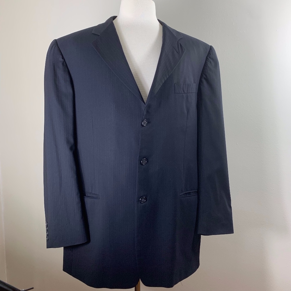 100% Wool Hickey-Freeman Modern Pinstripe Blazer